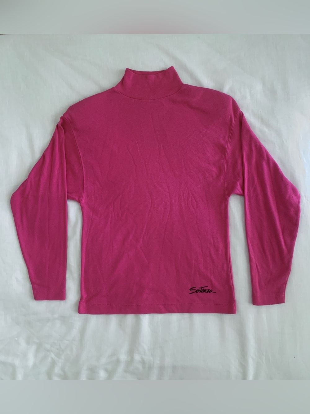 Sostanza Vintage Magenta Pink Mock Neck Top Medium